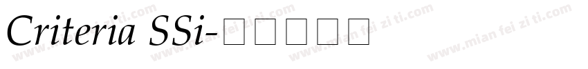 Criteria SSi字体转换